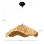 Φωτιστικό οροφής Miro Megapap E27 wicker μονόφωτο χρώμα φυσικό Ø50x100εκ. - Image 3