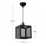 Φωτιστικό οροφής Kivo Megapap E27 μεταλλικό μονόφωτο χρώμα μαύρο 16x16x120εκ. - Image 3