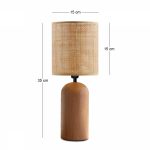 Φωτιστικό επιτραπέζιο Cora Megapap E14 ξύλινο - pe rattan χρώμα φυσικό Ø15x35εκ. - Image 3