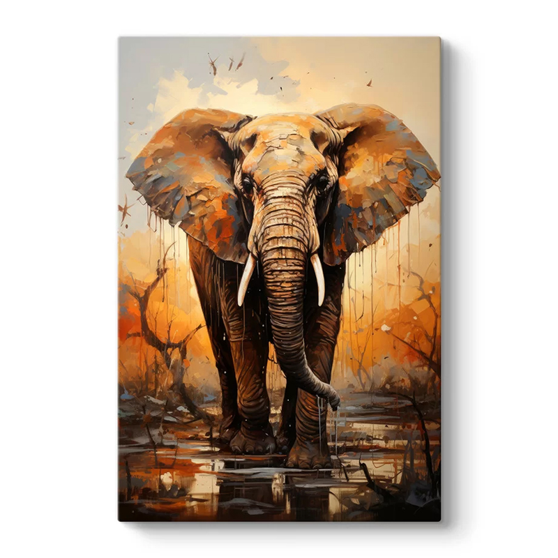 GP033-0193-0 Πίνακας σε καμβά "Elephant Story" Megapap ψηφιακής εκτύπωσης 60x90x3εκ. - Image 1