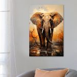 Πίνακας σε καμβά "Elephant Story" Megapap ψηφιακής εκτύπωσης 60x90x3εκ. - Image 2