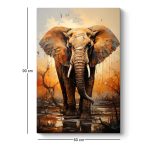 Πίνακας σε καμβά "Elephant Story" Megapap ψηφιακής εκτύπωσης 60x90x3εκ. - Image 3