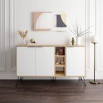 Μπουφές Clara Megapap χρώμα sapphire oak - λευκό 142x35,6x83εκ.