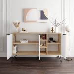 Μπουφές Clara Megapap χρώμα sapphire oak - λευκό 142x35,6x83εκ. - Image 2
