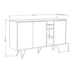 Μπουφές Clara Megapap χρώμα sapphire oak - λευκό 142x35,6x83εκ. - Image 4
