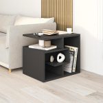 Τραπεζάκι βοηθητικό Labirent Megapap χρώμα ανθρακί 54x40x45εκ.