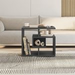 Τραπεζάκι βοηθητικό Labirent Megapap χρώμα ανθρακί 54x40x45εκ. - Image 2