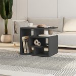 Τραπεζάκι βοηθητικό Labirent Megapap χρώμα ανθρακί 54x40x45εκ. - Image 4