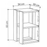 Κομοδίνο - Τραπεζάκι βοηθητικό Lonie Megapap χρώμα sapphire oak 34x30x55εκ. - Image 4