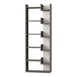 Βιβλιοθήκη Oppa Megapap χρώμα ανθρακί - λευκό 60x22x162εκ. - Image 2