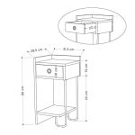 Κομοδίνο Sirius Megapap αριστερό χρώμα sapphire oak 32x30x61εκ. - Image 7