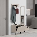 Έπιπλο εισόδου Mila Megapap με κρεμάστρα χρώμα sandstone120x37x171,6εκ. - Image 2