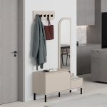 Έπιπλο εισόδου Mila Megapap με κρεμάστρα χρώμα sandstone120x37x171,6εκ. - Image 3