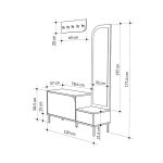 Έπιπλο εισόδου Mila Megapap με κρεμάστρα χρώμα sandstone120x37x171,6εκ. - Image 6