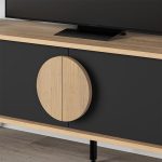 Έπιπλο τηλεόρασης Gora Megapap χρώμα sapphire oak - silky black 140x35,6x51εκ. - Image 4