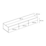 Έπιπλο τηλεόρασης επιτοίχιο Damla Megapap με LED χρώμα sapphire oak - μαύρο 180x29,5x29,5εκ. - Image 5