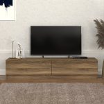 Έπιπλο τηλεόρασης Ahenk Megapap χρώμα καρυδί 160x31,3x32,9εκ. - Image 3