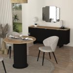 Τραπέζι Bohema Megapap χρώμα μαύρο - sepet oak Ø90x77,7εκ. - Image 3