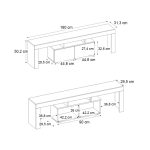 Έπιπλο τηλεόρασης Woodra Megapap χρώμα travertine 180x31,3x50,2εκ. - Image 11