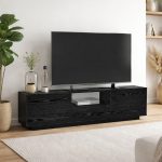 Έπιπλο τηλεόρασης Lumbera Megapap χρώμα sencron black 160x29,5x42εκ. - Image 5