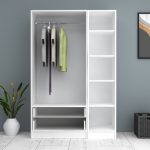 Ντουλάπα ρούχων Ricardo Megapap τρίφυλλη με συρτάρια χρώμα λευκό 120x51,8x181εκ. - Image 3