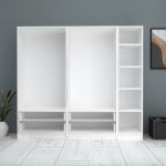 Ντουλάπα ρούχων Ricardo Megapap πεντάφυλλη με συρτάρια χρώμα λευκό 200x51,8x181εκ. - Image 3