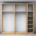 Ντουλάπα ρούχων Victoria Megapap πεντάφυλλη με πατάρι χρώμα φυσικό οξιάς 250x60x240εκ. - Image 3