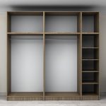 Ντουλάπα ρούχων Victoria Megapap πεντάφυλλη με πατάρι χρώμα καρυδί 250x60x240εκ. - Image 3