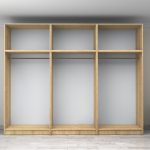 Ντουλάπα ρούχων Victoria Megapap εξάφυλλη με πατάρι χρώμα φυσικό οξιάς 300x60x240εκ. - Image 3