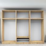 Ντουλάπα ρούχων Victoria Megapap εξάφυλλη με πατάρι και συρτάρια χρώμα φυσικό οξιάς 300x60x240εκ. - Image 3