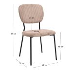 Σετ τραπεζαρία 5τμχ Darlen - Kevin Megapap χρώμα sencron black - μόκα 125x72x74εκ. - Image 5