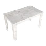 Σετ τραπεζαρία 5τμχ Darlen - Bianca Megapap χρώμα λευκό εφέ μαρμάρου - ανοιχτό μπεζ 125x72x74εκ. - Image 5