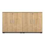 Ντουλάπι γραφείου με κλειδαριά επαγγελματικό Venturo Megapap χρώμα ανθρακί - φυσικό οξιάς 160x40x80εκ. - Image 4