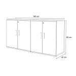 Ντουλάπι γραφείου με κλειδαριά επαγγελματικό Venturo Megapap χρώμα ανθρακί - φυσικό οξιάς 160x40x80εκ. - Image 5