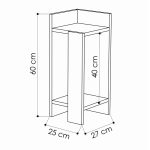 Κομοδίνο Elos Megapap σετ 2 τεμαχίων χρώμα λευκό 25x27x60εκ. - Image 4