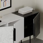 Μπουφές Tontini Megapap χρώμα λευκό - μαύρο εφέ μαρμάρου 150x42x79,5εκ. - Image 4