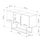 Μπουφές Tontini Megapap χρώμα λευκό - μαύρο εφέ μαρμάρου 150x42x79,5εκ. - Image 6