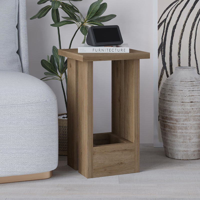 GP037-02722-0 Τραπεζάκι βοηθητικό Tasos Megapap χρώμα sepet oak 30x30x50,3εκ. - Image 1