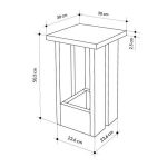 Τραπεζάκι βοηθητικό Tasos Megapap χρώμα sepet oak 30x30x50,3εκ. - Image 6