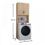 Έπιπλο πλυντηρίου Holton Megapap χρώμα sapphire oak 65,5x30x180εκ. - Image 5