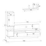 Σύνθεση τηλεόρασης Almeria Megapap χρώμα λευκό - cordoba 149x29,5x117εκ. - Image 6