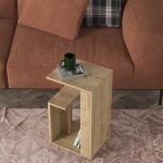 Τραπεζάκι βοηθητικό Rosana Megapap χρώμα sapphire oak 35x29,5x60εκ. - Image 3