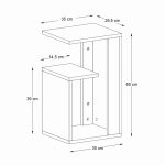 Τραπεζάκι βοηθητικό Rosana Megapap χρώμα sapphire oak 35x29,5x60εκ. - Image 5