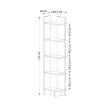 Βιβλιοθήκη Perla Megapap χρώμα λευκό 48x22x170εκ. - Image 7