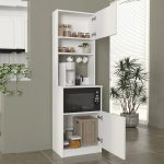 Έπιπλο κουζίνας Tuco 1 Megapap χρώμα λευκό 53,8x40x180εκ. - Image 2