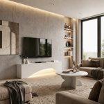 Έπιπλο τηλεόρασης Mara Megapap με LED χρώμα λευκό 150x31,4x40εκ. - Image 8