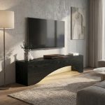 Έπιπλο τηλεόρασης Mara Megapap με LED χρώμα sencron black 150x31,4x40εκ. - Image 3