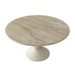 Τραπεζάκι σαλονιού Lepper Megapap χρώμα travertine - sandstone Ø75x39,8εκ. - Image 5