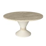 Τραπεζάκι σαλονιού Lepper Megapap χρώμα travertine - sandstone Ø75x39,8εκ. - Image 6