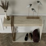 Κονσόλα Desca Megapap χρώμα travertine - sandstone - χρυσό 91,8x29,6x74,2εκ. - Image 4